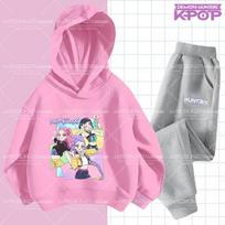 Karštas Korėjietiškas Anime Filmo Džemperis Madingas Ilgomis Rankovėmis Vaikams Su Gobtuvu Sportiniai Kostiumai Paaugliams KPop Demonų Medžiotojai Džemperiai+Kelnės Rinkiniai Berniukams Mergaitėms 120