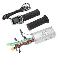 Electric Bike Controller Kit 36V 48V 1000W 38A Sine Wave Brushless Controller 124DX Twist Throttle with Panel for Bike black