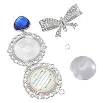 Bridal Bouquet Photo Charm Accessory Unique Photo Holder Charm Pin with Bowknot Accent For Bride's Bouquet And More 1