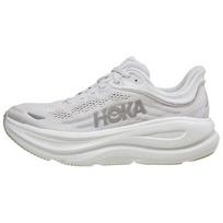 HOKA ONE ONE Bondi 9 Cushioning, Breathable, Supportive Low top Long Distance Running Shoes Women's White Silver Sneakers 1162012-SDSTS 38⅔ white
