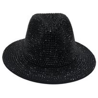 Rhinestone Colored Diamond Jazz Hat Bright Point Diamond Top Hat Foreign Trade Cross-Border Diamond Setting European And American Style Ab Diamond one size fits all