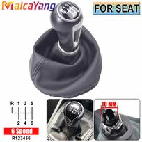 Gear Shift Knob Lever Shifter 5 6 Speed ABS With PU Leather Gaiter Complete Sets For SEAT IBIZA IV 5 Speed