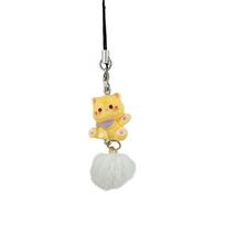 Adorable Sturdy Resin Cats Phone Charm Keychain Pendant for Girls Adds Lovely to Your Bag or Backpack Decoration geltona