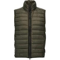 Stone Island Vienos spalvos Užtrauktukas Stovintis apykaklė Be rankovių Liemenė Unisex liemenė Žalia K1S15G100007S0024-V0054 XXL