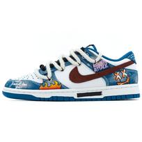 Nike Dunk Wear-Resistant Slip-Resistant Low-Top Skateboard Shoes Men's Blue DV0834-101(team-A)-Random packaging bags 41 white