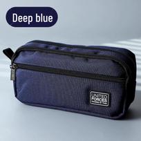 TOME Large Capacity Three-Layer Pencil Case for Boys - Canvas Stationery Bag for Junior and Elementary Students
