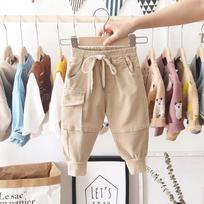 Cotton Cargo Pants for 2-6 Years Old Solid Boys Casual Sport Pants Enfant Garcon Kids Children Trousers 2-8Years Clothes 90 chaki