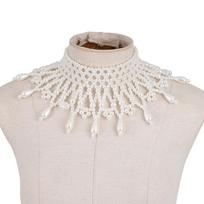 Elegant Handmade Layered Pearls Shoulder Necklace Choker for Women Weddings Party Beaded Body Jewelry Shawl Collar 1