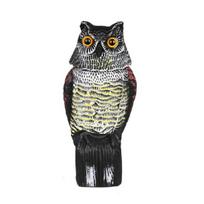 Owl Decoy with Rotating Head Natural Enemy Bird Deterrent Owl Figurine Garden Protector Scarecrow Owl for Gardens Terraces A