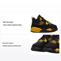 Air Jordan 4 Retro TD Thunder 2023 Kūdikių sportbačiai Juodi Turinio geltoni BQ7670-017 27 black