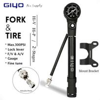 Giyo MTB Shock Pump 300psi Bike Suspension Air Pump with Pressure Gauge Schrader Presta Bike Tyre Inflator Bicycle Fork Pump GS-41E