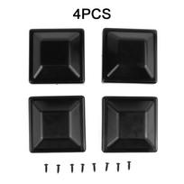 4x4 inch Plastic Fence Post Cap for Outdoor Wooden Fences, 3 5/8  ID, Weather-Resistant PP Protector with Screws Included, Black