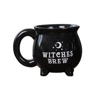 Creative Witches Brew Witch Cauldron Coffee Mug Black Ceramic Coffee Cups Halloween Tabletop Decoration For Halloween juoda