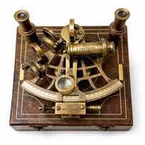 Nautical Brass J. Scott Ship Sextant with Wooden Box, Working Navigation Instrument, Maritime Collectible, Antique Brass Sextant Gift