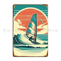 Windsurfing Metal Sign Mural Kitchen Character Wall Decor Club Tin Sign Poster 20X30CM