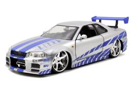 Jada Fast & Furious Brajano Nissan Skyline GT-R R34 1/24 Metalinis Modelis pilka spalva