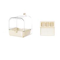 Anti Splash 3-in-1 Bird Bathtub Large Capacity Bird Feeder Hanging Bird Bath  Lovebird balta