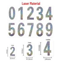Atspindintys vandeniui atsparūs 0-9 numerių lipdukai - Fluorescuojantys lipdukai pašto dėžutei, garažui ir pašto dėžutei laser numbers (0-9 digits); 2 inch gray
