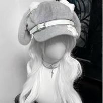 Original Grey Puppy Ear Beret: Cute Otaku Subculture Hat Medium (56-58)