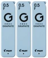 PILOT Neox Graphite Mechanical Pencil Lead Refills 40 leads per [Set] HRFG-05, pack, 0.5mm (F), 3-pack