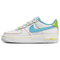 Nike Air Force 1 Low GS Rainbow Stitch Kids Sneakers White Action-Green Opti-Yellow FJ4614-100 39