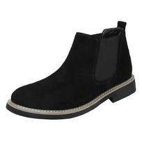 Fashion Fashion Men Elevator Shoes Chelsea Boots 6CM Invisible Inner Increase Shoes Men's Height Increasing Shoes New Leather Men Boots 36 juoda
