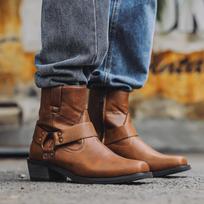 Punk Goth Lauko Vyrai Vakarų Vintage Cowboy Boot Vyriški Lengvi Patogūs Riterio Batai Rudens Žiemos Batai 39 tamsiai ruda spalva