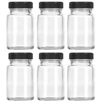 6Pcs 2oz Glass Shot Bottles with Caps - Mini Transparent Travel Bottles for Ginger Beer, Health Tonics, Juice, Samples & Whiskey
