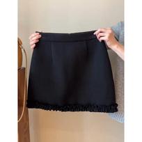 Women's High-Grade Wool A-Line Midi Skirt with Wood Ear Trim – Autumn Style, Plus Size, Hip-Covering, Slimming, High-Waisted, Bodycon Fit M