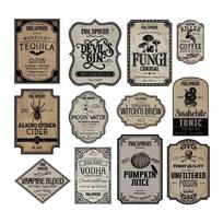 12 vnt. Helovino vyno butelių lipdukai Lipnūs alkoholio butelių etiketės Lipdukai Nešiojamas vyno butelio lipdukas Barams Namams sticker set white
