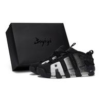 Nike Air More Uptempo LOW 811 Gamyba, Žvaigždėtas vandenynas, Speciali batų dėžutė Neslystantis Atsparus dilimui Žemas aulas FZ3055-001(Team80-S-BOX) 44