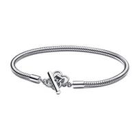 Pandora Fashion Trend Minimalist Casual Bracelet Women Bracelet Silver 592419C01 Box+Shopping Bag,18 gray