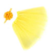 Kūdikių kostiumas, gėlėtas galvos apdangalas Tutu Skit Princesės naujagimio fotografavimo reikmenys geltona