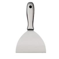 One-Piece Stainless Steel Putty Knife Spackle Tool Painters Knife Spatula Scraper for Spackling Patching and Painting 6Inch white