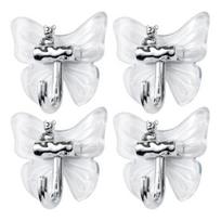 4Pcs Adhesive Butterfly Hooks Wall Mounted Bathroom Hanger Decorative Cute Butterfly Bear Hook for Towels Keys Kitchen Utensils C