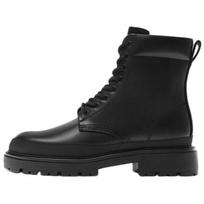 ZARA Lug Sole Lace Up Combat Boots Black Womens 12005420 39