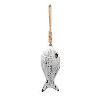 Wall Hanging Decoration Fish Shaped Wood Carving Pendant with Lanyard Easy to Hang Versatile Wall Art for Bathroom Door Entrance