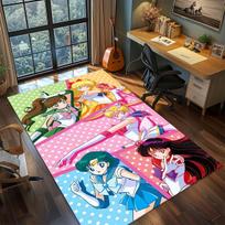 Sailor Moon Anime Rug Carpet Large Area Rug Non Slip Washable Floor Mat Gamer Room Bedroom Home Decor -QJY 60x90cm