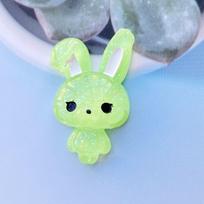 Baby Rabbit Shiny Resin Cute Animal Flat back Cabochon 12 pcs 20*33 mm For Hair Clothing Shoes Planar Resin DIY Home Decoration šviesiai žalios spalvos