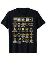 Įspėjamasis ženklas 101 Smagus automobilio mechaniko T-shirt moterims - Puiki dovana automobilių entuziastams Grafiniai T-shirt vasaros gatvės apranga... S įvairiaspalvis