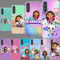 Cartoon Gabbys Dollhouse Phone Case for Samsung A54 A14 A24 A34 A17 A37 A57 A55 A35 A25 A15 A13 A23 A33 A53 A07 A05S A04S A03 A7 Samsung A23 dangaus mėlyna spalva