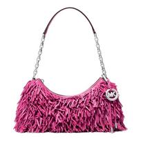 MICHAEL KORS Nolita dizainas su kutais avikailio rankinė per petį, vidutinio dydžio, moteriška, rožės raudonumo raudona