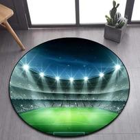Soccer Round Rug Football Circle Carpet Non-slip Sports Theme Floor Mat for Bedroom Kitchen Living Room Bath Rugs Kids Teen Gift 60x60cm