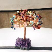 Amethyst Geode Crystal Tree Ornament with Irregular Base