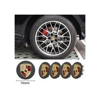 4 x pilki 76 mm Porsche ratlankių centriniai dangteliai su logotipu Porsche Cayenne, Cayman, Panamera, Boxster, 911/718