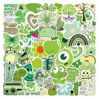 60-Piece Green Wind Graffiti Waterproof Travel Stickers for Suitcases