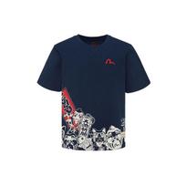 Evisu SS21 Seagull Origin Logo Print Fitted Comfortable Casual T-Shirt Men Tops Blue 2ESHTM1TS543XX S