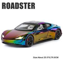 1:24 Roadster Atlantic Automobilio Modelis Žaislas Metalinis Korpusas Guminės Padangos Durys Atidaromos Transporto Priemonės Garsas Šviesa Atgal Traukiami Modeliai Vaikams Žaislai gray