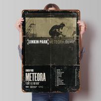 Linkin Park Meteora Plakatas TV Serialas Skardinė Ženklas Vyriškas Kambarys Individualūs Metaliniai Ženklai Namų Kambario Sienų Menas Retro Freskų Menas 20x30cm（7.8x11.8inch） gray