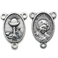 3-hole Religious Rosary Center Medal St. Carlo Acutis Chalice Double-Sided Connector Catholic Italian Jewely Making Accessary balta
